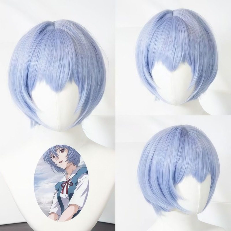 Evangelion Anime Merchandise - EVA Ayanami Rei cosplay peruk kısa
